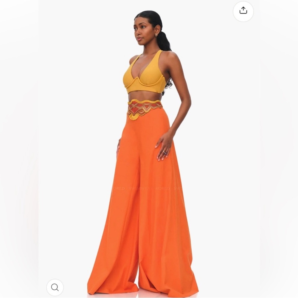Andrea Iyamah Orange Wide-Leg Pants - Picture 6 of 7
